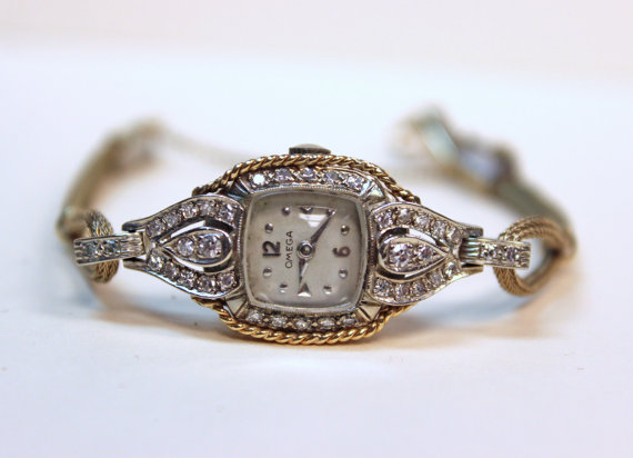 Omega Art Deco Diamond Ladies Watch 14k gold - QUARTZ or 17 JEWELS