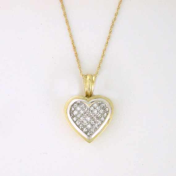 Heart .96tcw Invisible Set Diamond Necklace - Christmas Layaway! - Signed piece